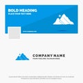 Blue Business Logo Template for mountain, landscape, hill, nature, sun. Facebook Timeline Banner Design. vector web banner