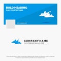 Blue Business Logo Template for mountain, landscape, hill, nature, sun. Facebook Timeline Banner Design. vector web banner