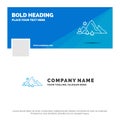 Blue Business Logo Template for mountain, landscape, hill, nature, tree. Facebook Timeline Banner Design. vector web banner