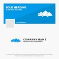 Blue Business Logo Template for mountain, landscape, hill, nature, tree. Facebook Timeline Banner Design. vector web banner