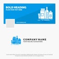 Blue Business Logo Template for packaging, Branding, marketing, product, bottle. Facebook Timeline Banner Design. vector web