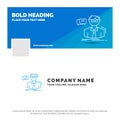 Blue Business Logo Template for professor, student, scientist, teacher, school. Facebook Timeline Banner Design. vector web banner