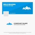 Blue Business Logo Template for rocks, hill, landscape, nature, mountain. Facebook Timeline Banner Design. vector web banner