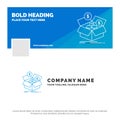 Blue Business Logo Template for savings, box, budget, money, growth. Facebook Timeline Banner Design. vector web banner background