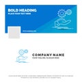 Blue Business Logo Template for solution, hand, idea, gear, services. Facebook Timeline Banner Design. vector web banner