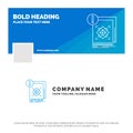 Blue Business Logo Template for structure, standard, infrastructure, information, alert. Facebook Timeline Banner Design. vector