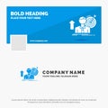 Blue Business Logo Template for success, user, target, achieve, Growth. Facebook Timeline Banner Design. vector web banner