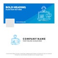 Blue Business Logo Template for support, chat, customer, service, help. Facebook Timeline Banner Design. vector web banner