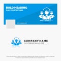 Blue Business Logo Template for Team, Business, teamwork, group, meeting. Facebook Timeline Banner Design. vector web banner