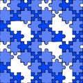 Blue business puzzle seamless pattern background Royalty Free Stock Photo