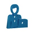 Blue Businessman icon isolated on transparent background. Business avatar symbol user profile icon. Male user sign.