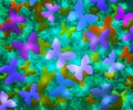 Blue Butterflies Abstract Background Royalty Free Stock Photo