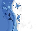 Blue butterflies background Royalty Free Stock Photo