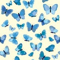 Blue butterflies seamless background Royalty Free Stock Photo