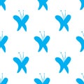Blue butterflies seamless Royalty Free Stock Photo