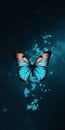 Blue Butterfly Background Wallpaper: Uhd Image With Tattoo-inspired Design Royalty Free Stock Photo