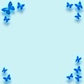 Blue butterfly border Royalty Free Stock Photo