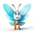 Blue Butterfly Character Illustration In Pixar Style Royalty Free Stock Photo