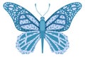 Blue butterfly. Flower insect. Decorative spring animal Royalty Free Stock Photo