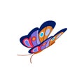 Blue butterfly icon, isometric 3d style Royalty Free Stock Photo