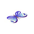 Blue butterfly icon, isometric 3d style Royalty Free Stock Photo