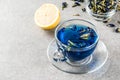 Blue butterfly pea flower tea Royalty Free Stock Photo