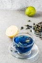 Blue butterfly pea flower tea Royalty Free Stock Photo