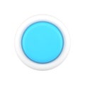 Blue button 3d icon. Minimalistic round switch of settings