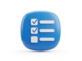 A blue button with three checkboxes, two checked and one unchecked, showcasing a user interface element. isolated on white Royalty Free Stock Photo