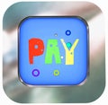 Blue button with the word `pay` Royalty Free Stock Photo