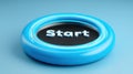 A blue button with the word start indicating the beginning of a new work segment in a project lifecycle Royalty Free Stock Photo