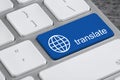 Blue button with word TRANSLATE on computer keyboard, closeup view Royalty Free Stock Photo