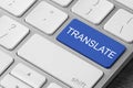 Blue button with word TRANSLATE on computer keyboard, closeup view Royalty Free Stock Photo