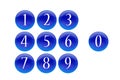 Blue buttons numbers