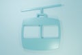 Blue Cable car icon isolated on blue background. Funicular sign. Minimalism concept. 3D render illustration Royalty Free Stock Photo