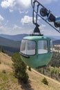 Blue cable car at Monarch pass in Colorado