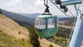 Blue cable car at Monarch pass in Colorado