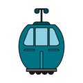 blue cable car transport image