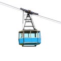 Blue cable car. Royalty Free Stock Photo