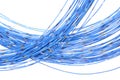 Blue cables of telecommunication network Royalty Free Stock Photo