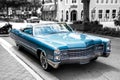 Blue Cadillac convertible