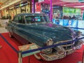 Blue Cadillac. Exhibition of vintage cars in Talavera de la Reina