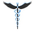Blue caduceus medical symbol Royalty Free Stock Photo