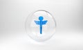 Blue Caduceus snake medical symbol icon isolated on grey background. Medicine and health care. Emblem for drugstore or