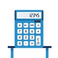 Blue Calculator Displaying 12345 with Mathematical Buttons Royalty Free Stock Photo