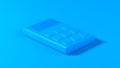 Blue calculator isolated on blue background.