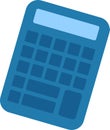 Blue calculator showing blank screen displaying calculating operation is an illustration representing accounting