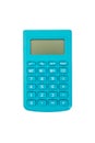Blue calculator with white background. isolated Royalty Free Stock Photo
