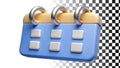 Blue calendar, date calendar, event calendar, and schedule tool png transparent image Generative AI