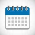 Blue calendar icon pictogram month